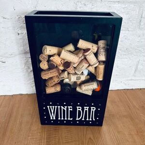 wine cork holder shadow box wall hanging barware deco has light
